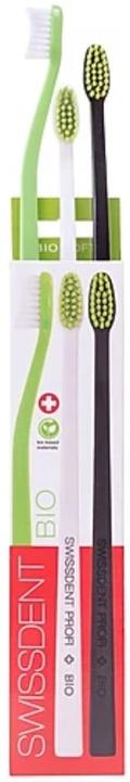 Image du produit Swissdent Brosse à dents bio, brosses à dents en plastique biologique à l'huile de ricin (3 pces) vegan (Souple, 3 x)