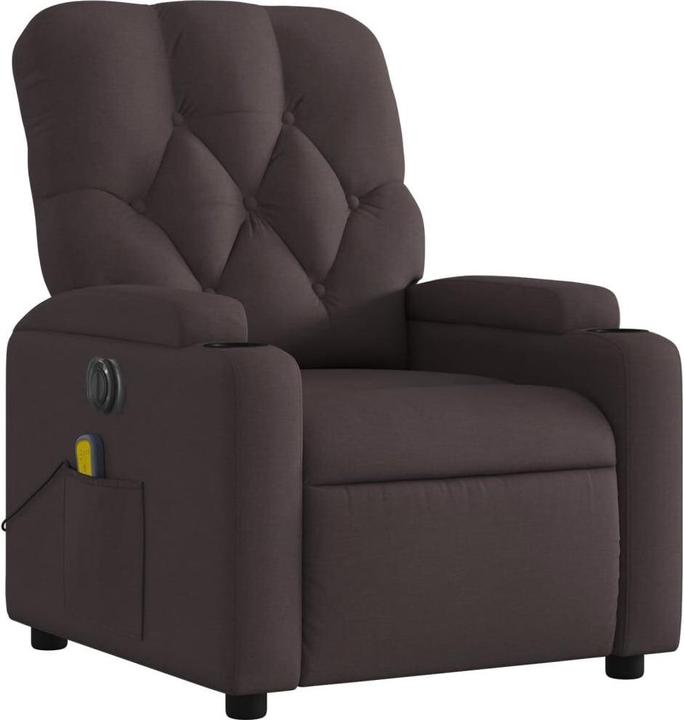 Actual product image VidaXL Massage armchair TV armchair recliner electric dark brown fabric
