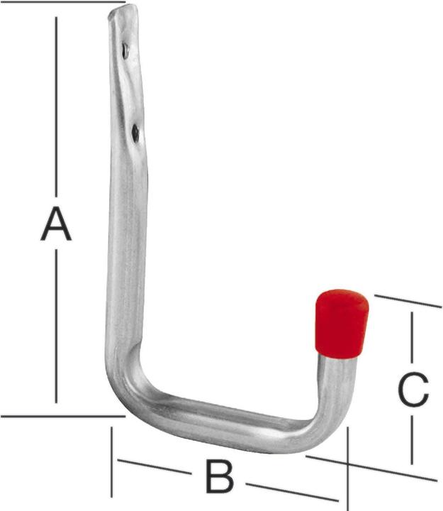 Actual product image Vormann Wall hook U-shape without rubber coating Projection 114 mm Galvanised steel