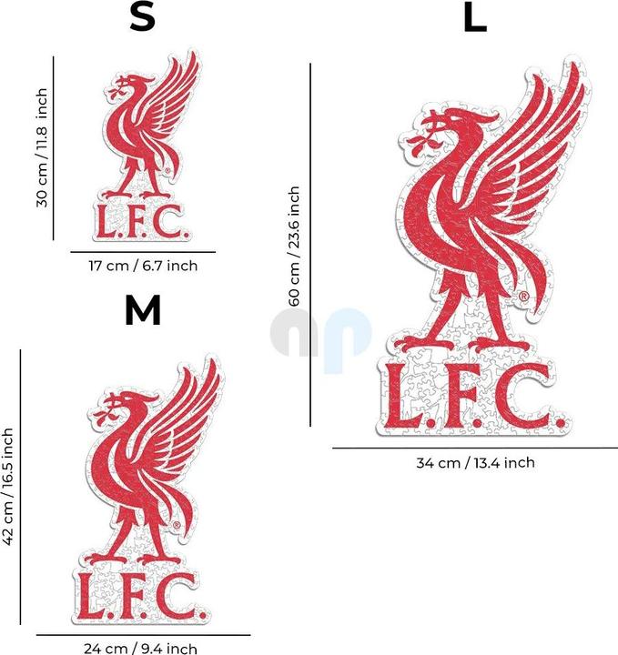 Actual product image Iconic Liverpool FC - Logo Liver Bird - Wooden Puzzle Size L (500 pieces) (500 pieces)