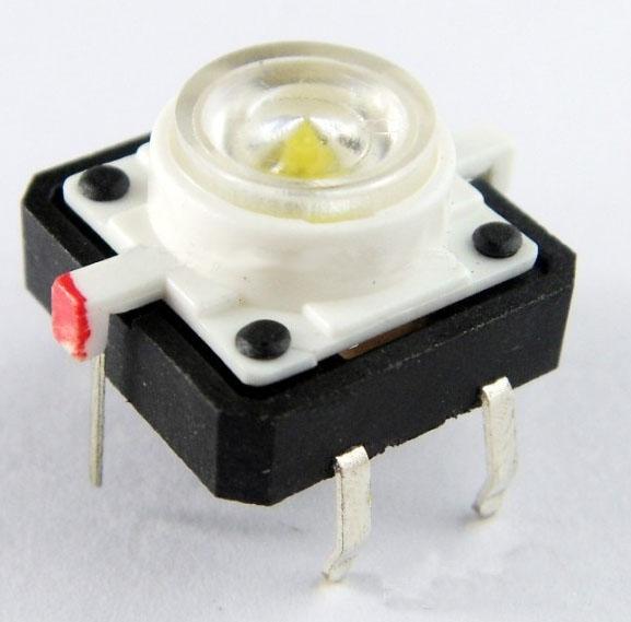 Actual product image Play-Zone Circuit board switch 12 x 12 X 7 mm with LED White