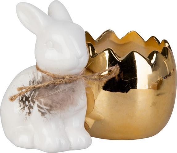 MICA Living Hase mit Eierschalentopf - ca. 12 x 8,5 x 9 cm