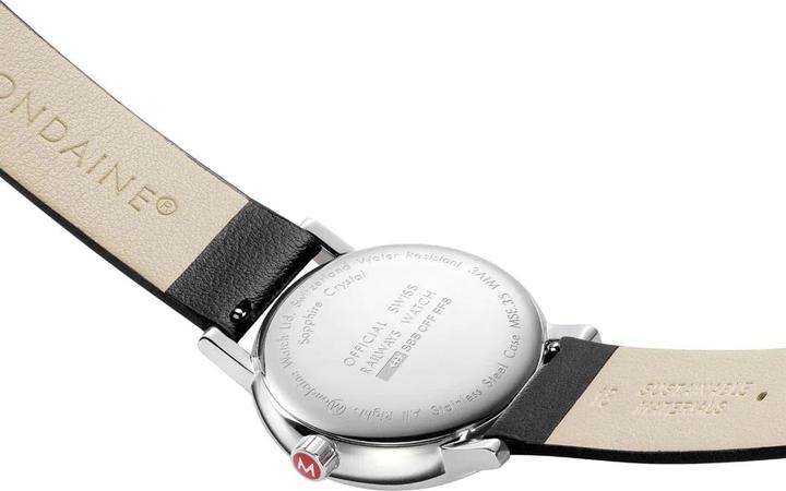 Produktbild Mondaine MSE.35110.LB Evo II Dames Horloge - Stationsklok - Saffierglas - Roestvrijstaal/Leer - Wit/Zilver/Zw (Swiss Made, 35 mm)