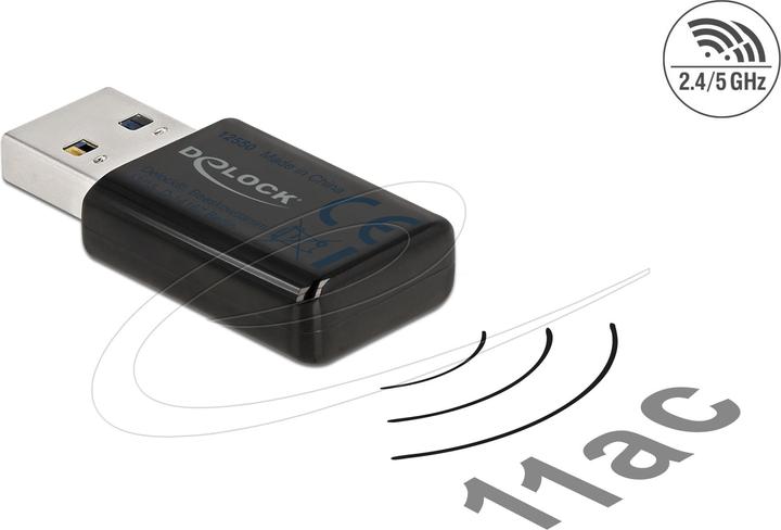 Produktbild Delock WLAN-AC USB-Adapter 12550 mit WLAN (USB 3.0)