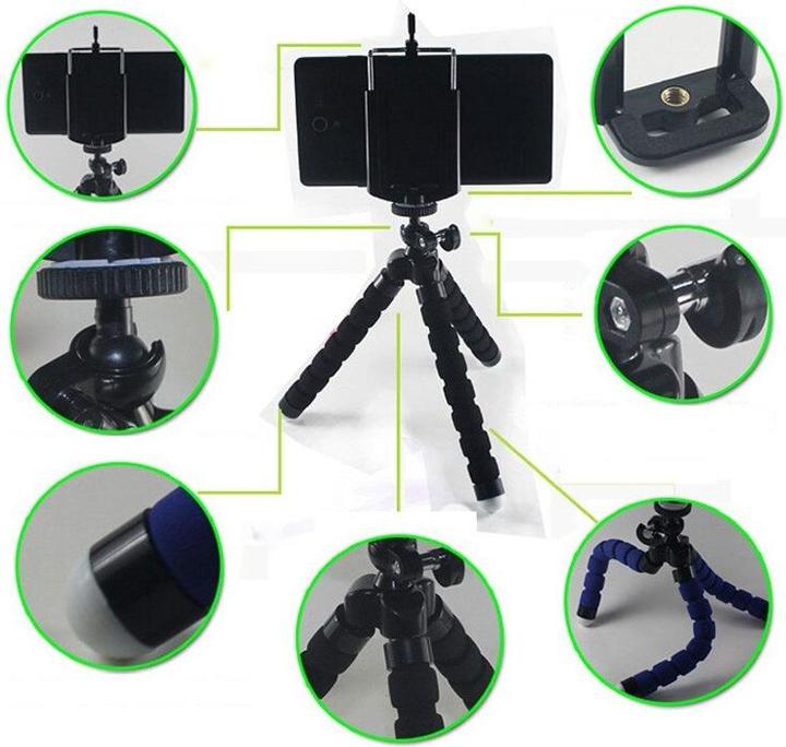 Actual product image PhoneLook Mini trépied Octopus en mousse pour téléphone avec clip universel (Plastic)