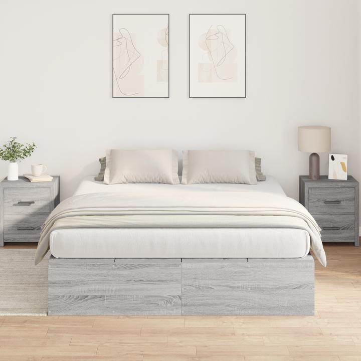 Produktbild VidaXL Stauraumbett Grau Sonoma 140x200 cm (140 x 200 cm)