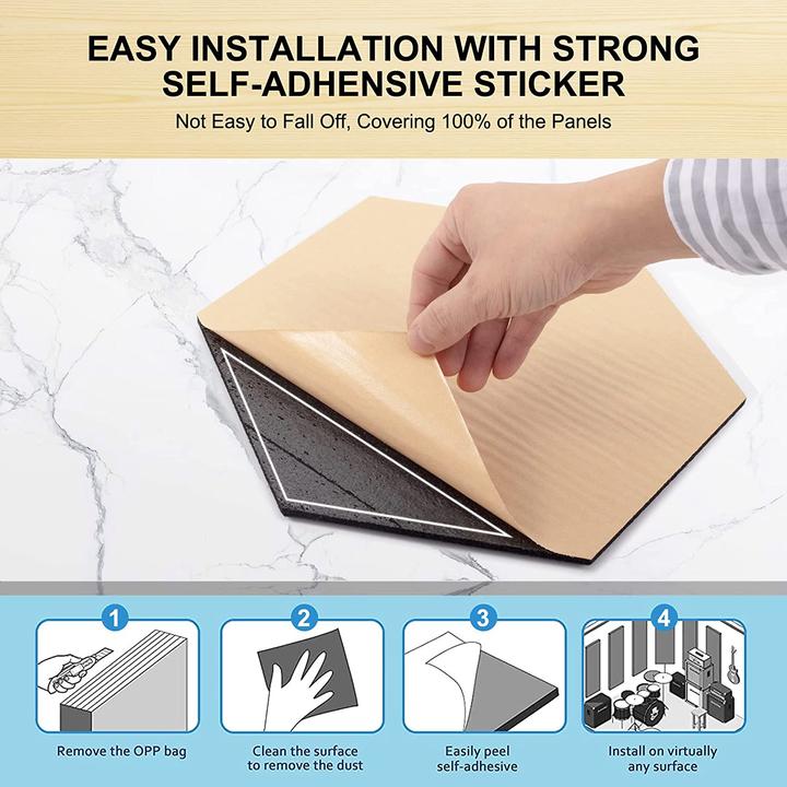 Actual product image Kuchoow Self-adhesive acoustic panels (12 pcs.)