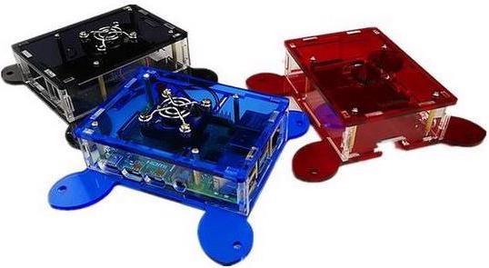 Produktbild Raspberry Pi Gehäuse mit VESA Support blau Pi 4