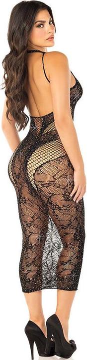 Produktbild Leg Avenue Nahtlos Geschnittenes Langes Kleid, Schwarz, Einheitsgrã–Sse (One Size)