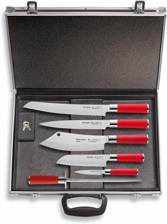 Produktbild Dick 81173000 Messerkoffer Kochkoffer bestückt 6 teilig abschliessbar Red Spirit (26 cm)