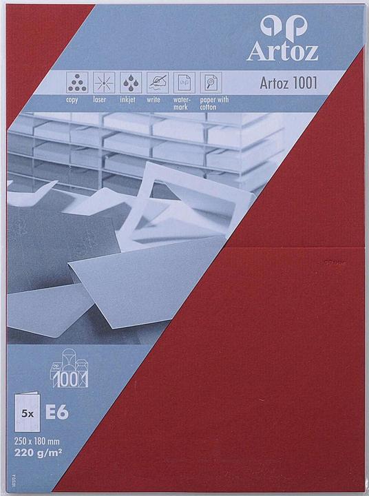 Produktbild Artoz 1001 Karten weinrot (12.5 x 18 cm, 220 g/m², 5 x)
