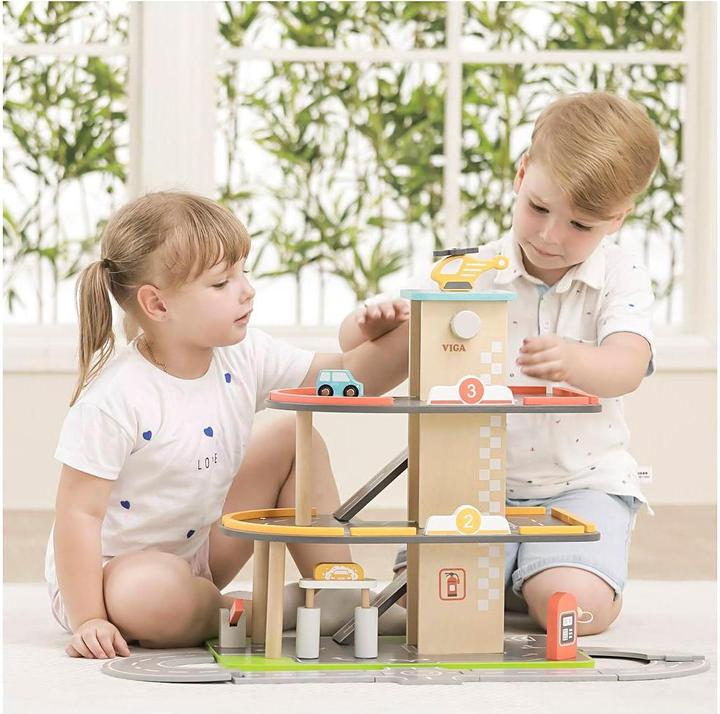 Image du produit Viga Toys Parking avec station-service