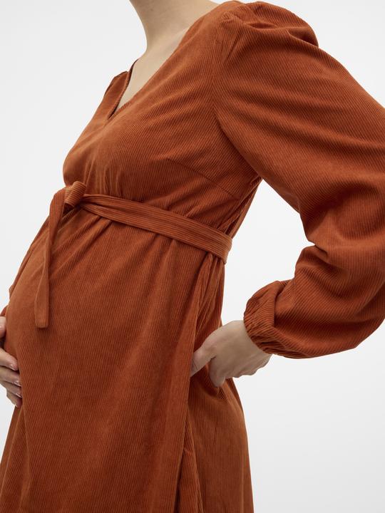Image du produit Mamalicious Coupe normale Col en V Poignets élastiques Manches ballon Robe courte (XL)