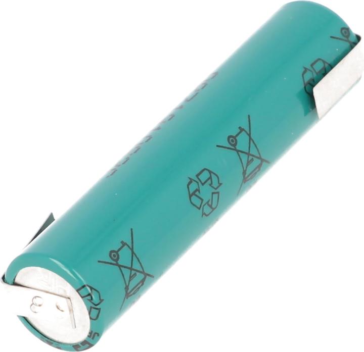Actual product image FDK Battery Sanyo HR-AAAU NiMH Battery Micro AAA Flattop with solder tag Z-shape (AAA, 730 mAh)