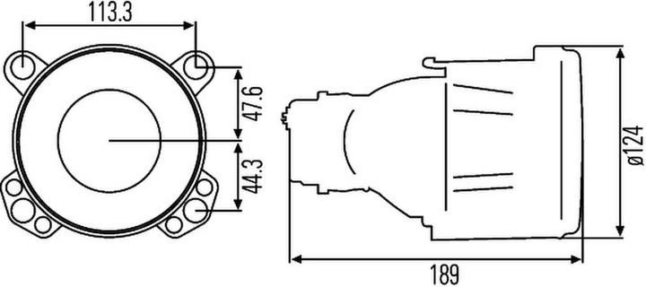 Produktbild Hella 42 Scheinwerfereinsätze Scheinwerfer DE Halogen mit Stellelement für IRMSC