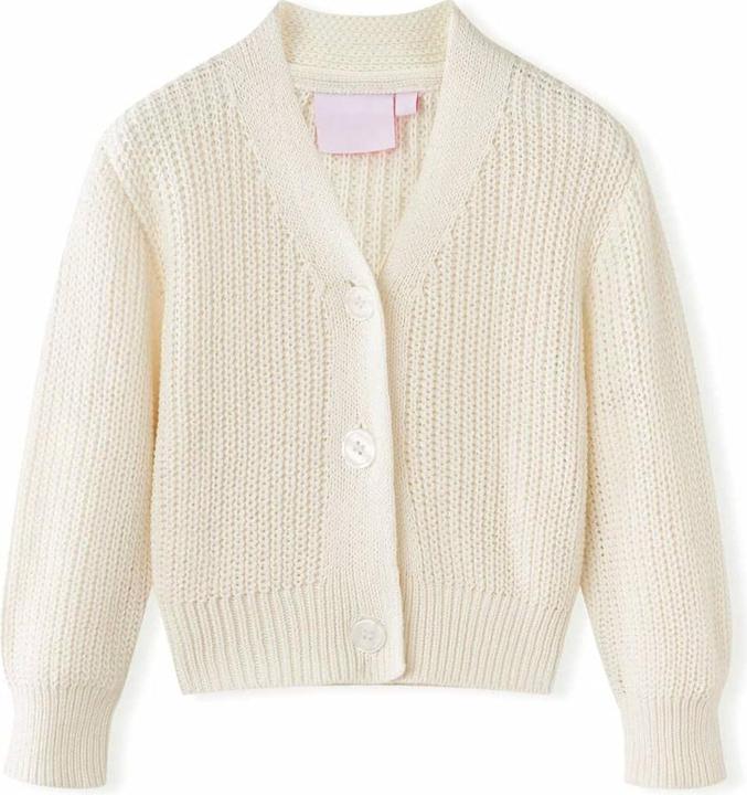 VidaXL Kinder-Strickjacke Schneeweiss 104,Material: 100 (104)