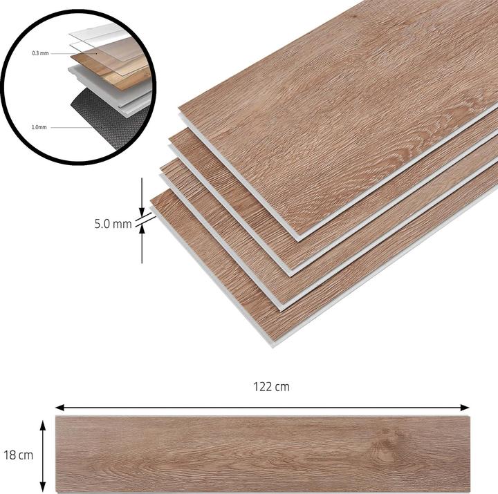 Produktbild neu.holz SPC Klickboden Okapirg 10 Dekordielen 2,196 m² Natural Oak () (Vinylboden, 2.20 m²)