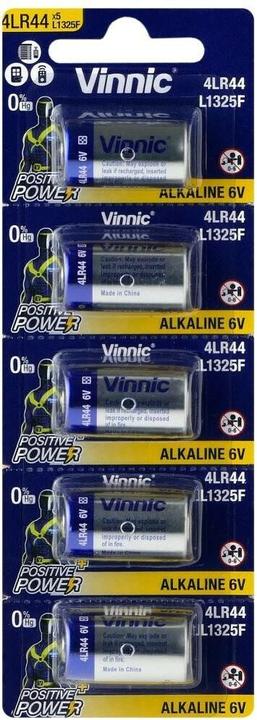 Actual product image Vinnic Special battery 4LR44 / L1325F / 544A / A544 Blister with 5 pieces (5 pcs., LR44, 152 mAh)