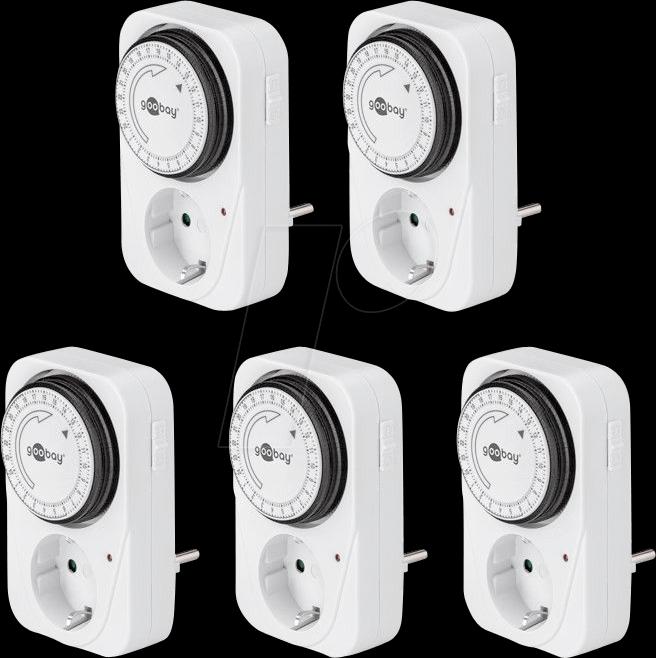 Actual product image Goobay Analog timer, 5 pieces, White