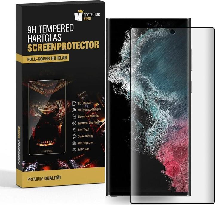 Produktbild Protectorking 3x echtes Tempered 9H Panzerhartglas 3D KLAR (3 Stück, Samsung Galaxy S22 Ultra)