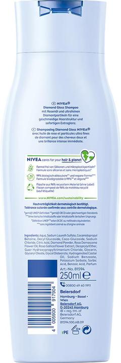 Actual product image NIVEA Diamond Gloss Shampoo Trio (750 ml)