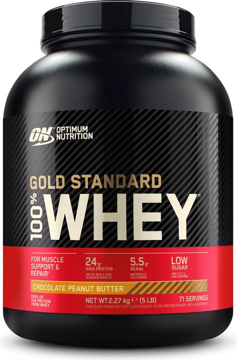Produktbild Optimum Nutrition 100% Whey Gold Standard (Peanut Butter, Chocolate, 1 Stk., 2273 g)