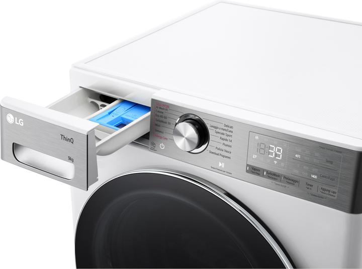 Produktbild LG F4R9009TPWC 9kg Waschmaschine Klasse A -40% AI DD mit Dampf (9 kg, Links)