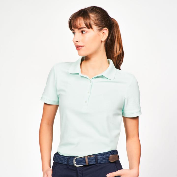 Actual product image Inesis Damen Golf Poloshirt kurzarm Baumwolle - MW500 hellgrün (XXL)