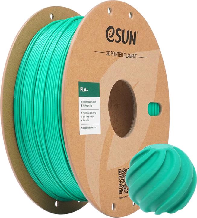 Actual product image eSUN PLA+ Jade Grün Filament 1.75mm 1Kg (PLA+, 1.75 mm, 1000 g, Green)