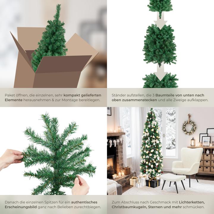 Immagine prodotto tectake Albero di Natale artificiale Comet, aspetto realistico (210 cm)