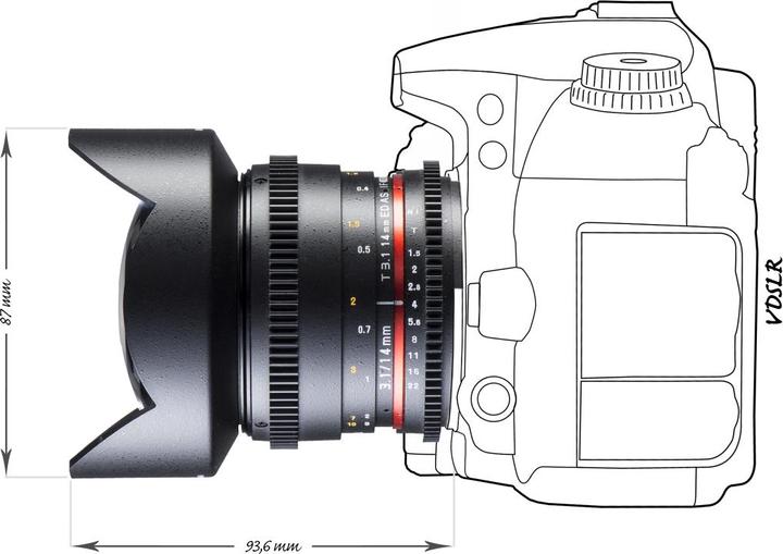 Actual product image Walimex 14/3.1 Video DSLR Nikon F (Nikon F, APS-C / DX, full size, Micro Four Thirds)