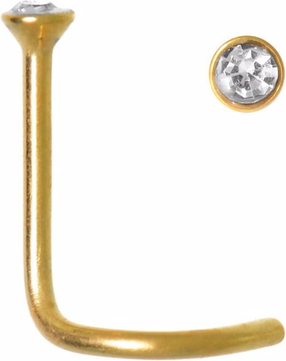 Actual product image Bijouteria Nose piercing (Crystal, Gold plating (gold-plated), Surgical steel 316L)