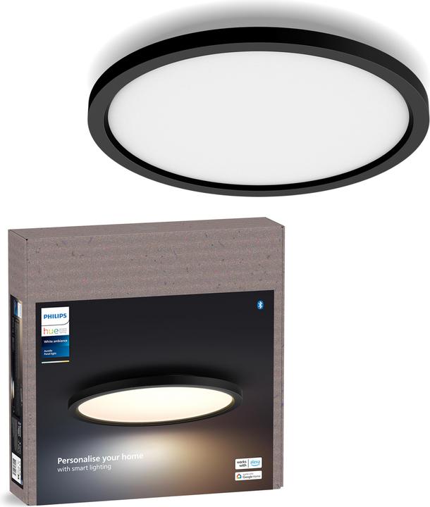 Actual product image Philips Hue White Amb. Aurelle Panel Light Round Black (2300 lm)