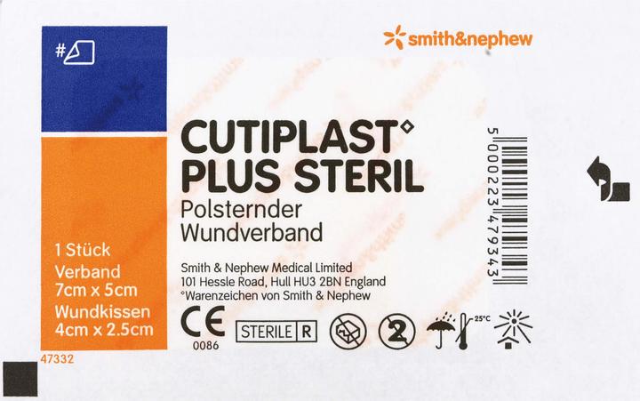 Actual product image Smith & nephew CUTIPLAST Plus sterile 5 x 7 cm cushioning wound dressing, 110 pcs. Wound dressings (110 x)