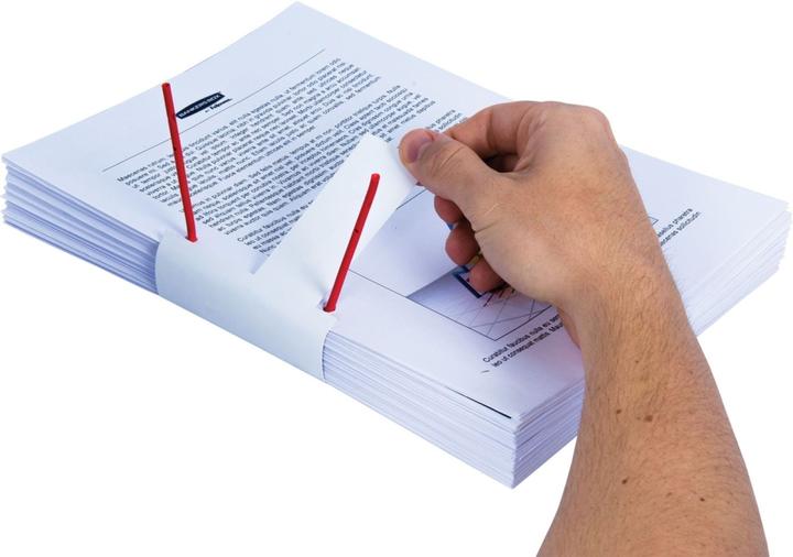 Actual product image Fellowes BANKERS BOX BBD filing clip, red two-part, made of plastic-coated flexible metal