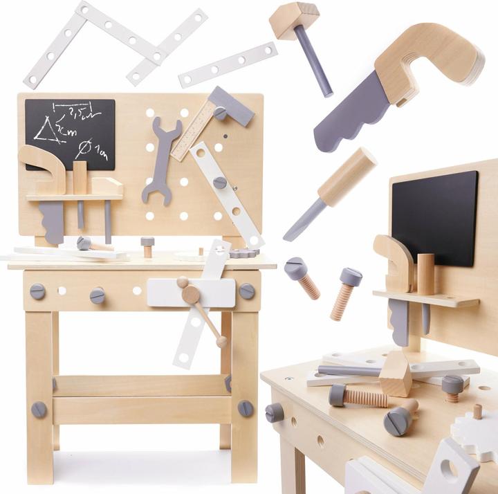 Ikonka Wood workshop with tools on a table DIY set