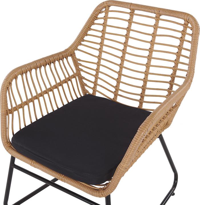 Immagine prodotto Beliani Set da salotto in rattan naturale con cuscini a 4 posti Nero MINORI
