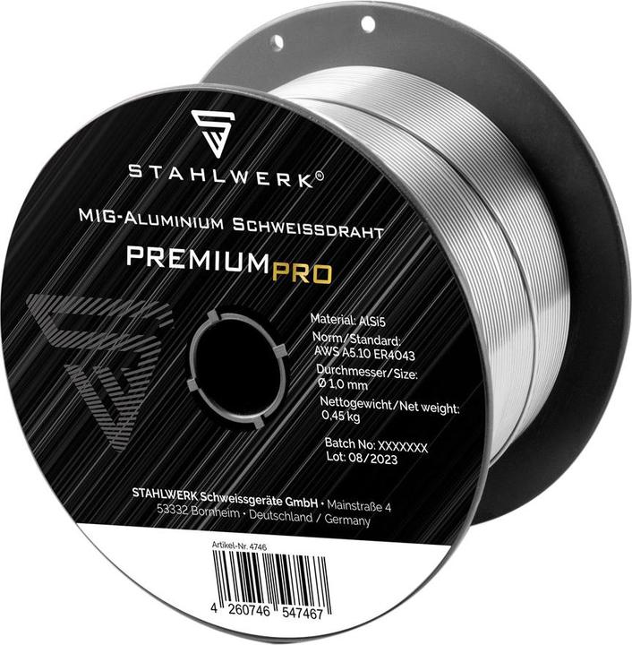 Produktbild Stahlwerk Schweissdraht MIG MAG Aluminium ER4043 AlSi5 1,0 mm 0,45 kg Drahtrolle