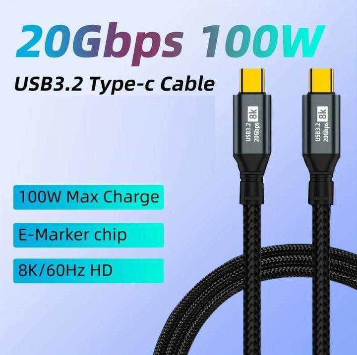 Immagine prodotto PowerGuard Cavo NylonBraid Data & Charge USB-C USB 3.2 Gen 2x2 20 Gbit/s 8K 100W 1m (USB 3.2 Gen 2x2)
