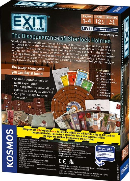 Image du produit Thames & Kosmos EXIT : The Disappearance of Sherlock Holmes (EN) (KOS1812)
