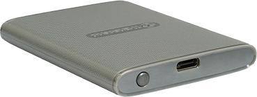 Actual product image Transcend ESD360C 1TB, USB 20Gbps Type C, External SSD disc (3D NAND flash), kompaktní rozměry, šedý (1000 GB)