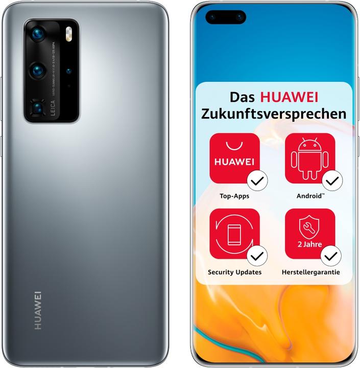 Actual product image Huawei P40 Pro (256 GB, Silver Frost, 6.58", Hybrid Dual SIM + eSIM, 50 Mpx, 5G)