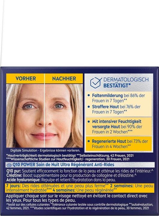Actual product image NIVEA Q10 Pow Ant Wrinkle Night Cream 50ml (50 ml, 24h cream)