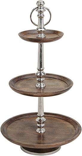 Produktbild G. Wurm Etagere 3er Holz/Metall 54cm hoch, 16/23/30cm Ø