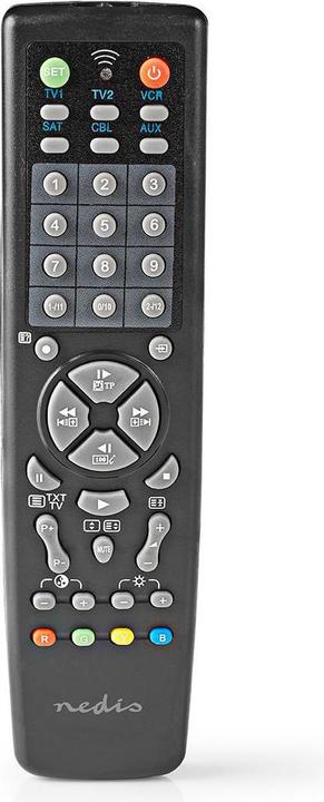 Actual product image Nedis Universal remote control Pre-programmed 10 devices Memory buttons/TV Guide button Infrared Weakness (Universal remote control, Infrared)