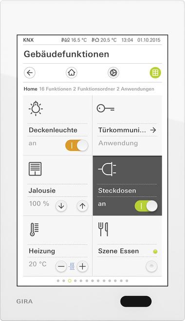 Gira Raumbediengerät 207712 G1 24V Glas weiss
