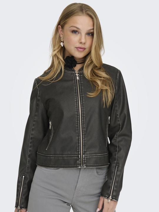 Produktbild Only Stehkragen Ärmelbündchen mit Reissverschluss Jacke Kunstlederjacke (XS)