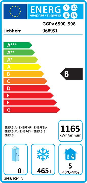 Energie-Label Liebherr GGPV-6590-21 (Freistehend, 465 l)