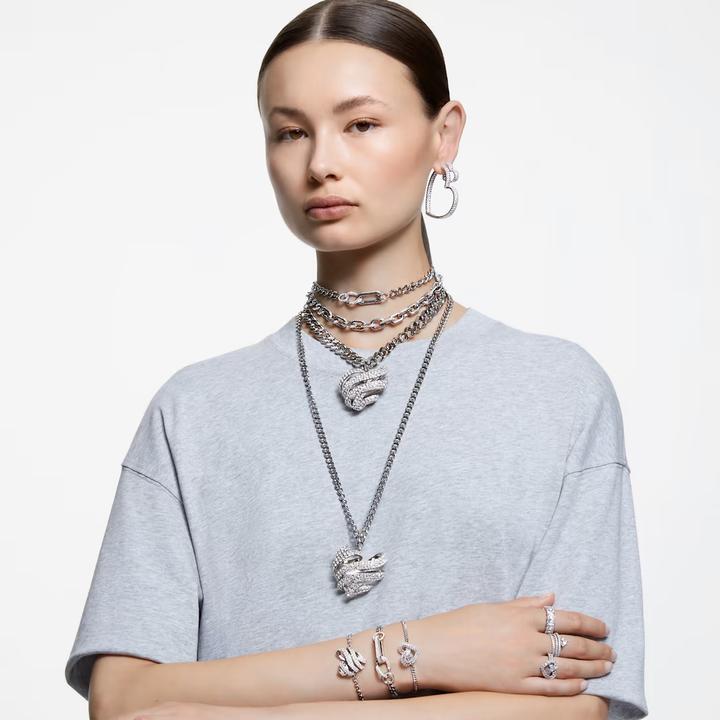 Actual product image Swarovski Dextera Necklace Statement Mixed Links White S (Swarovski Metal, 42 cm)