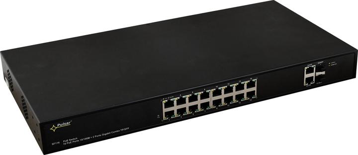 Actual product image Pulsar SF116 Network Switch Managed Fast Ethernet (10/100) Power over Ethernet (PoE) 1U (16 Ports)